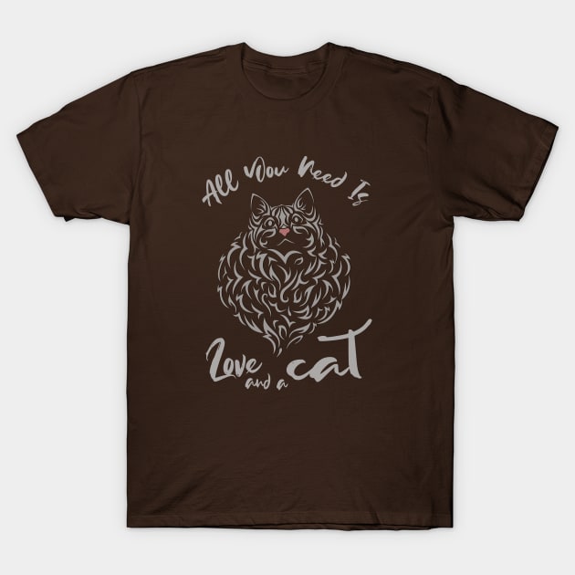 All you need is love and a cat. T-Shirt by FlyingWhale369